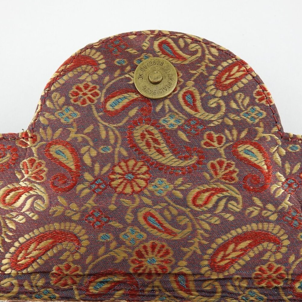 Vintage Mochi Bronze Wozen Embellished Straw Clutch Purse Bag Medallion Boho - Picture 7 of 10